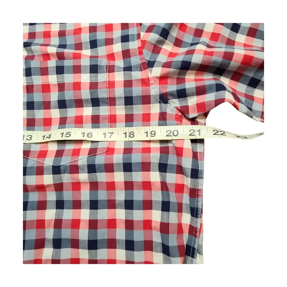 Patagonia Red Plaid Print Short Sleeve Button Down Shirt M